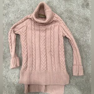 Pink longer turtle neck